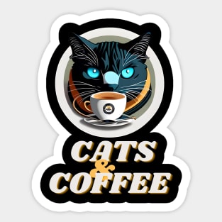 Cat Mother Coffee Lover Sticker